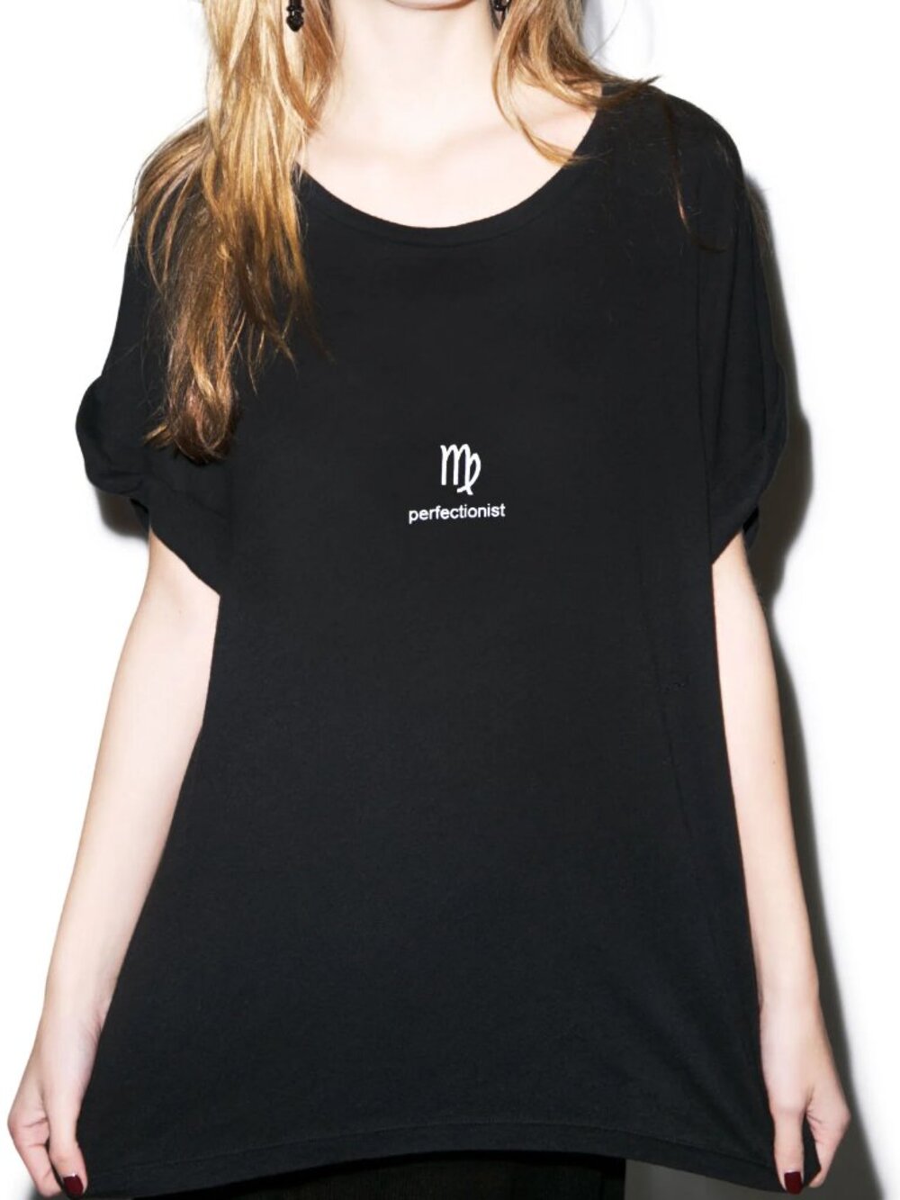 Wildfox Black Virgo Perfectionist Oversized T-Shirt